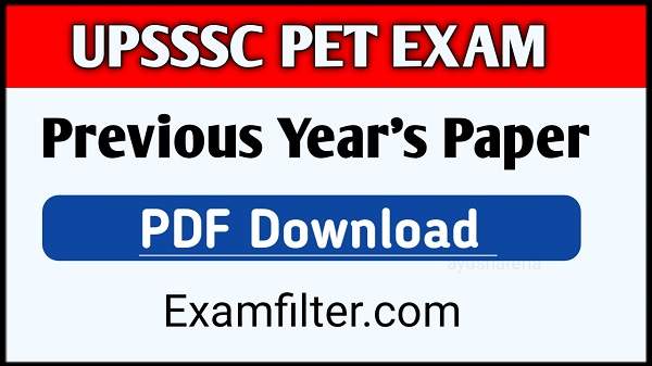 UPSSSC PET Previous Year Paper PDF Download